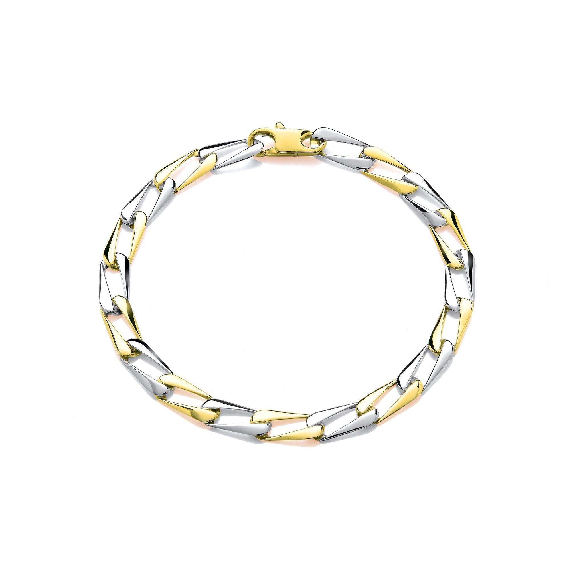 9ct gold Bicolour Curb Bracelet