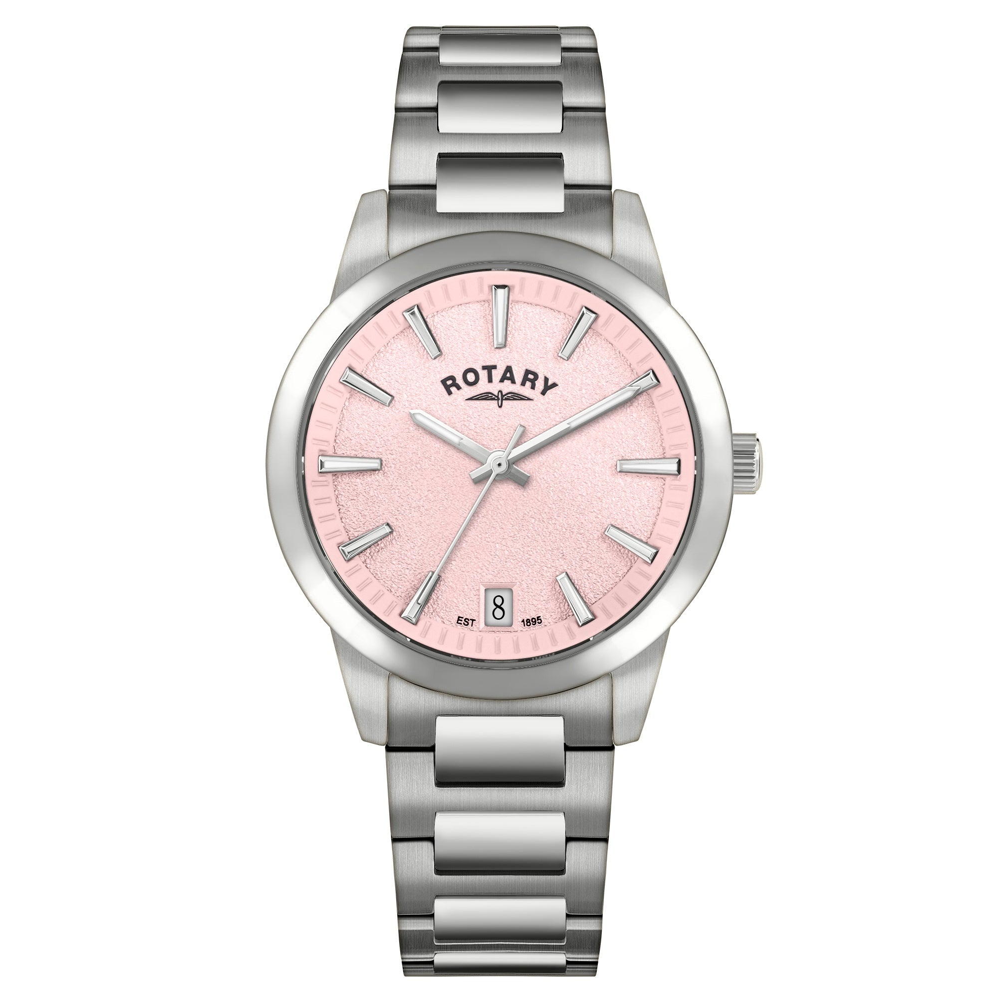 Ladys Heritage Pink dial Stainless steel bracelet watch