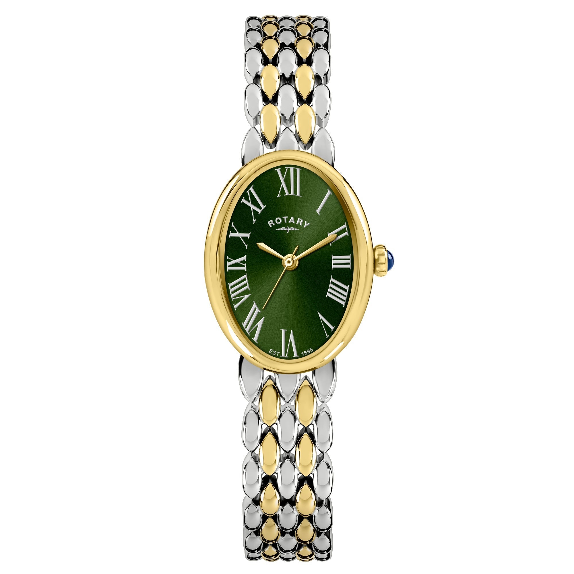 Heritage Astoria Two colour oval green dial bracelet watch