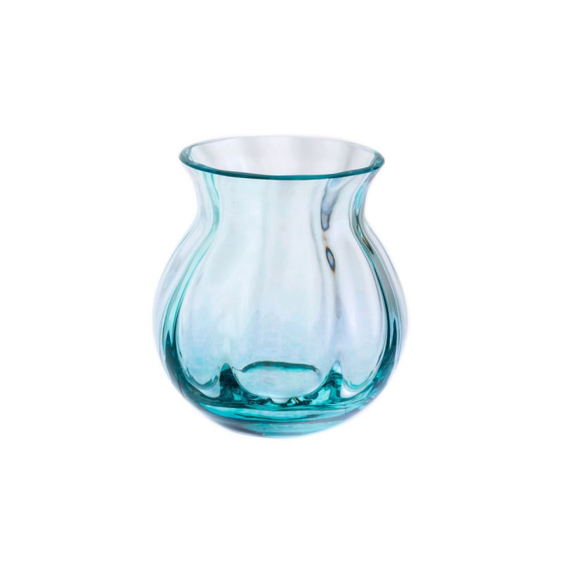 Artisan Round Teal Vase
