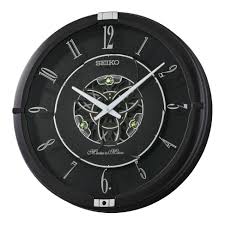 Melodies in Motion Metallic Black “40 Melodies” Wall Clock