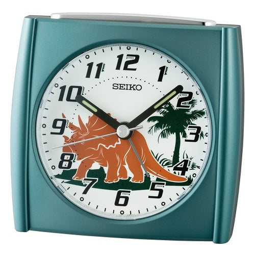 Retro Metallic Green Dinosaur Alarm Clock