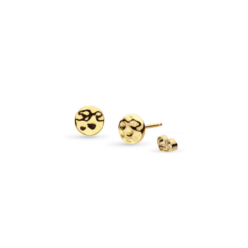 Mirage Reflect Golden Round Disc Stud Earrings