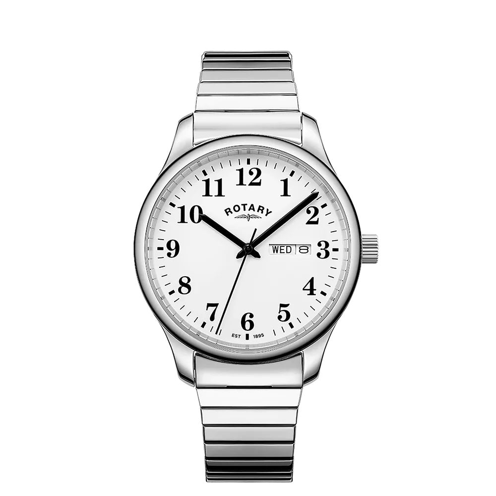 Stainless steel gents heritage expanding strap watch