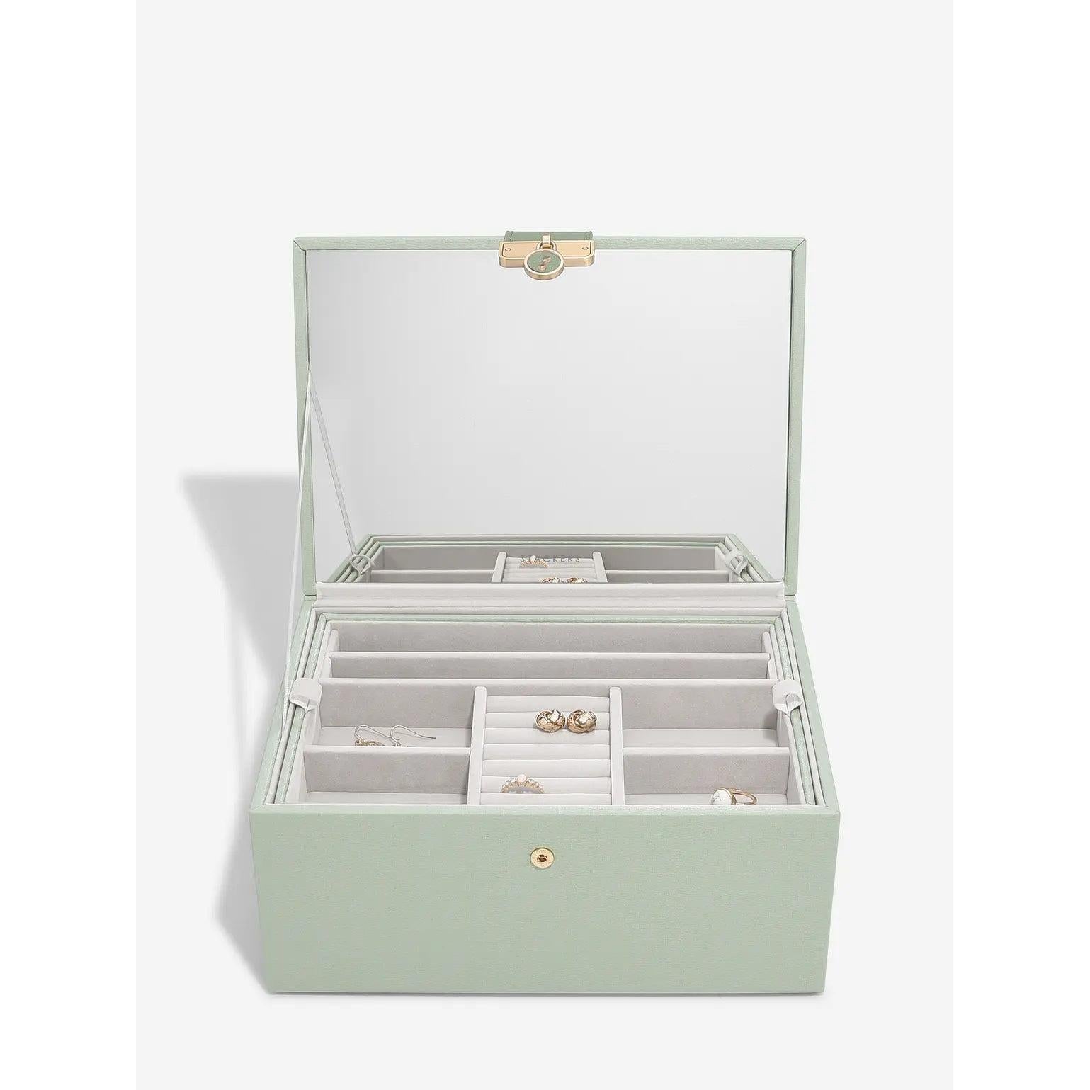 Luxury Classic Jewellery Box - Sage Green