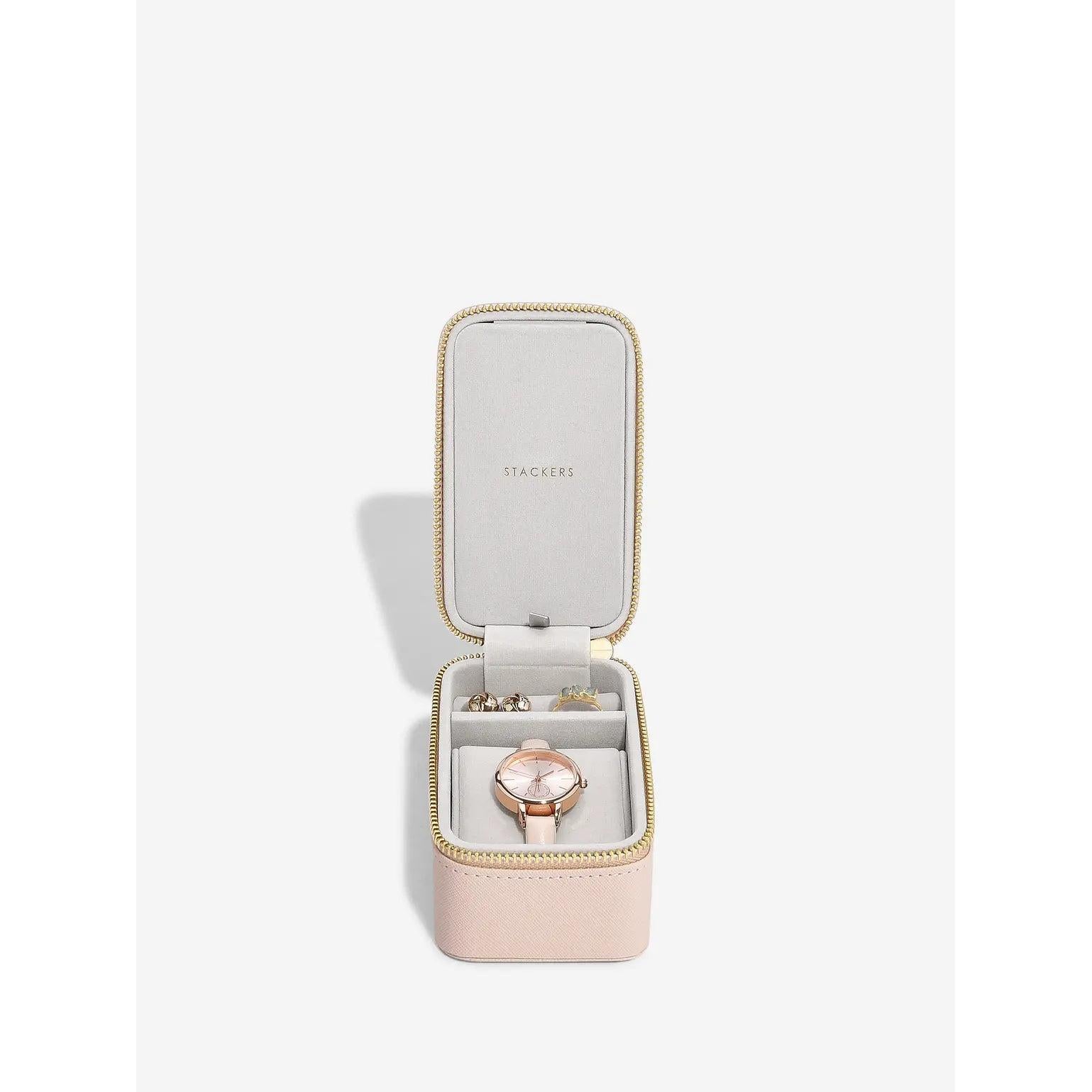 Travel Jewellery & Watch Box - Blush Pink