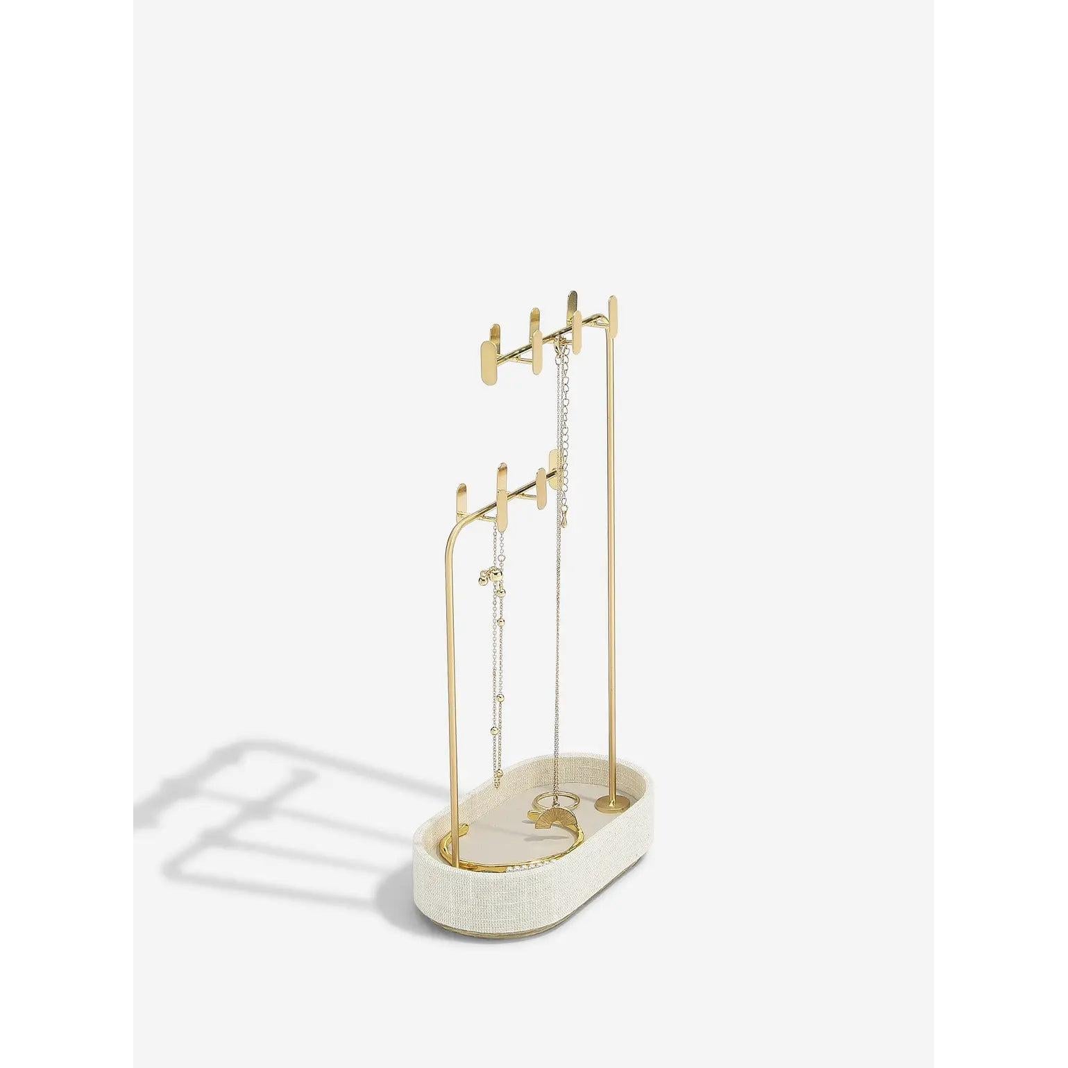 Oatmeal & Linen Multi-Hook Jewellery Stand