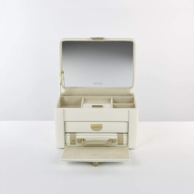 Large Cream & Mink jewellery box