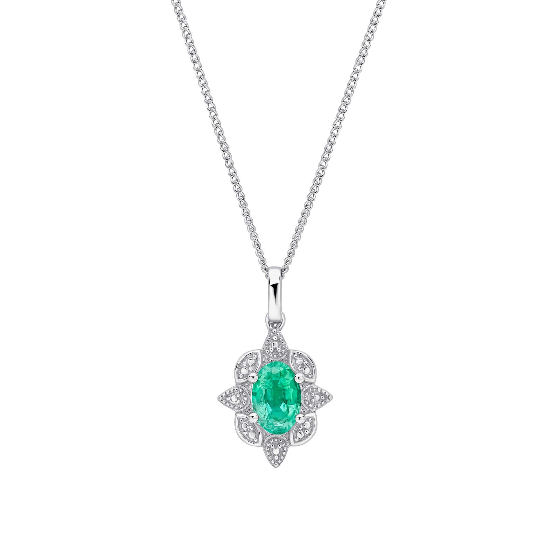 Emerald Art Deco Pendant