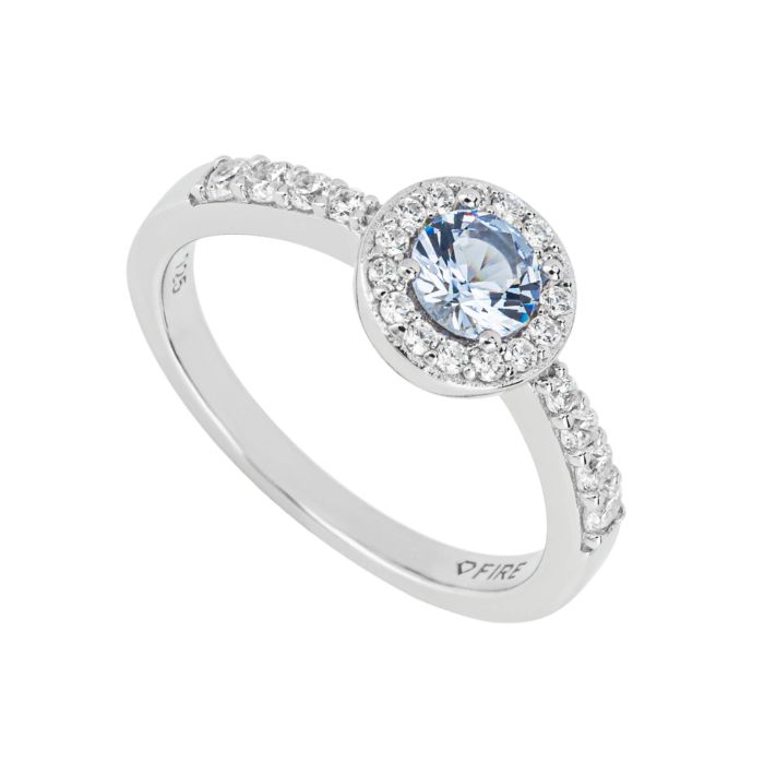 Blue Zirconia Pave Ring