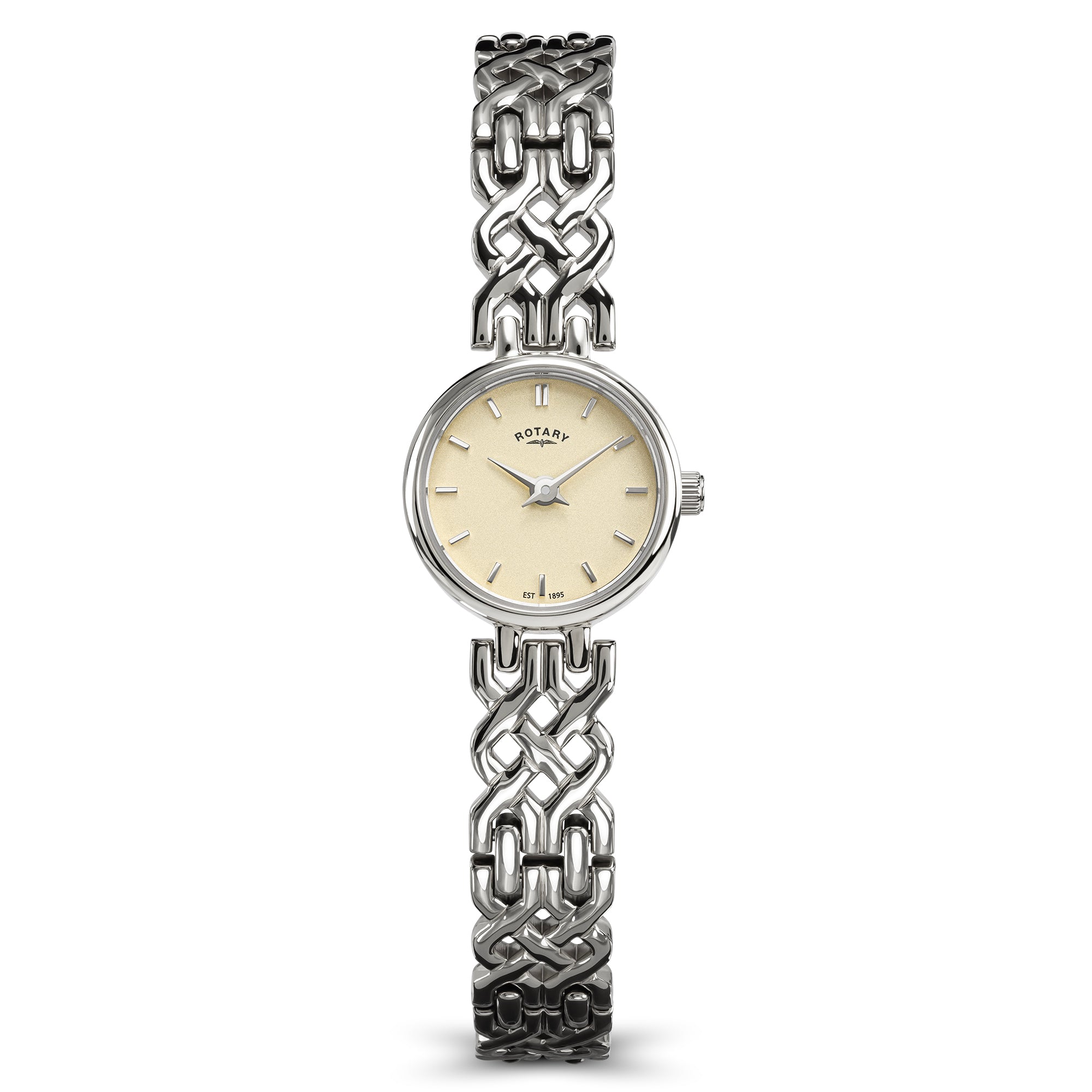 A classic, delicate ladies dress watch - finished with an integrated bracelet.