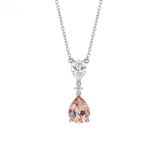DF pink tdrop cz pend and chain