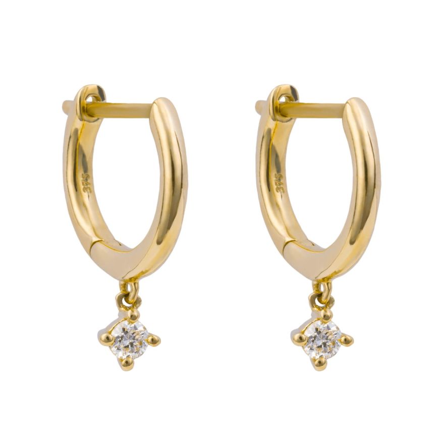 9ct Yellow Gold Rnd dia hoop