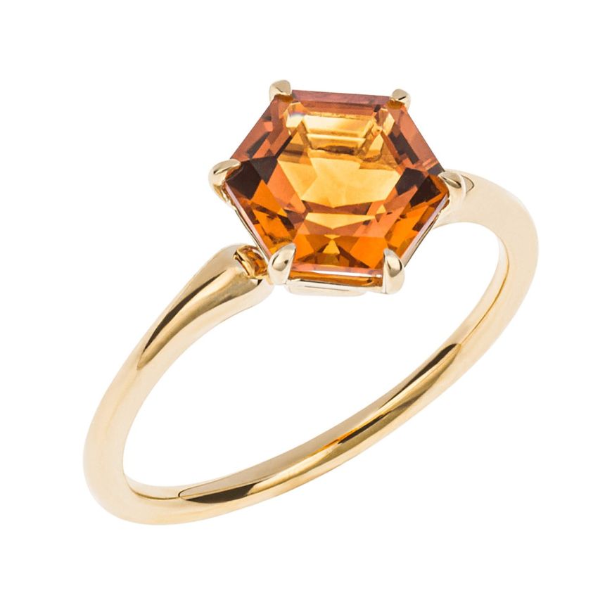 9ct Yellow Gold Hex cit ring