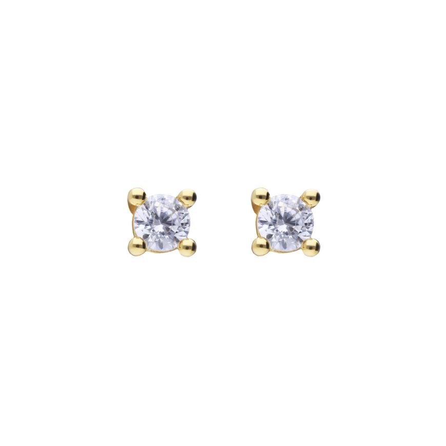 DF Cubic Zirconia Solitaire Stud Earrings