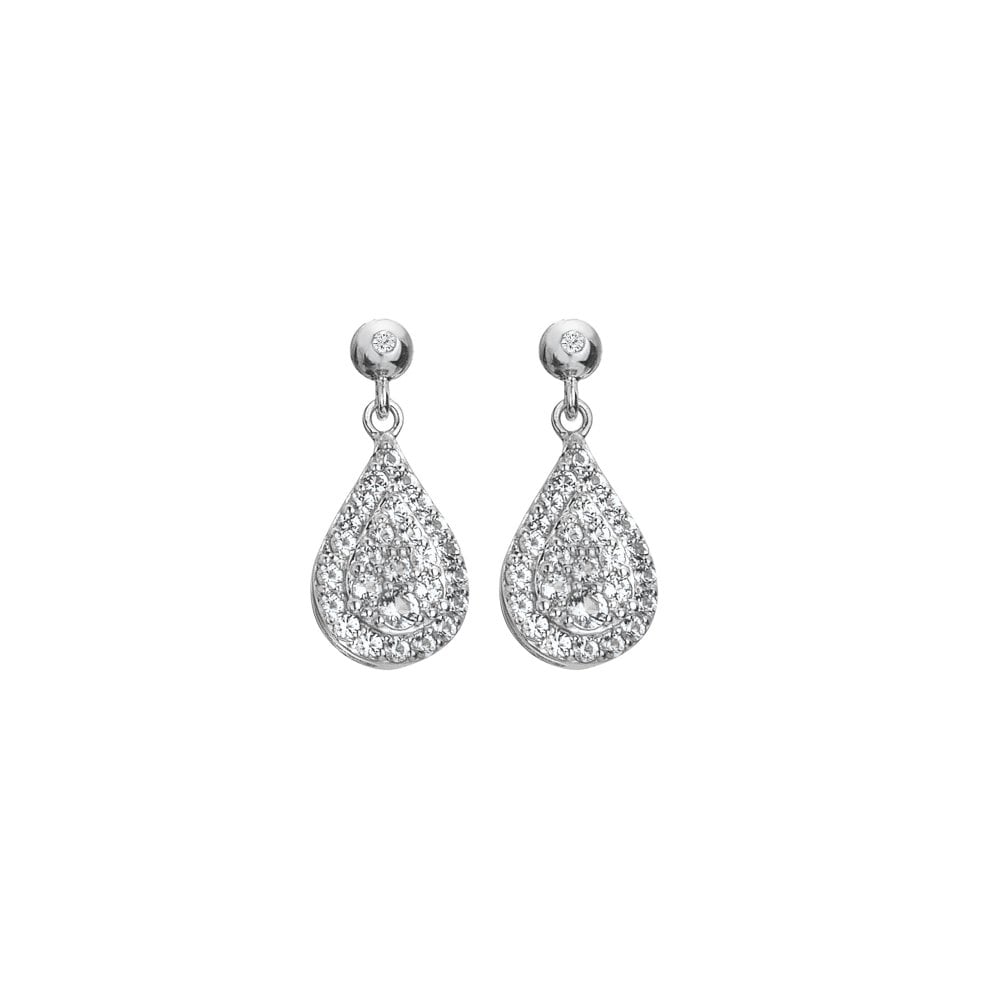 Silver Glimmer White Topaz set Earrings