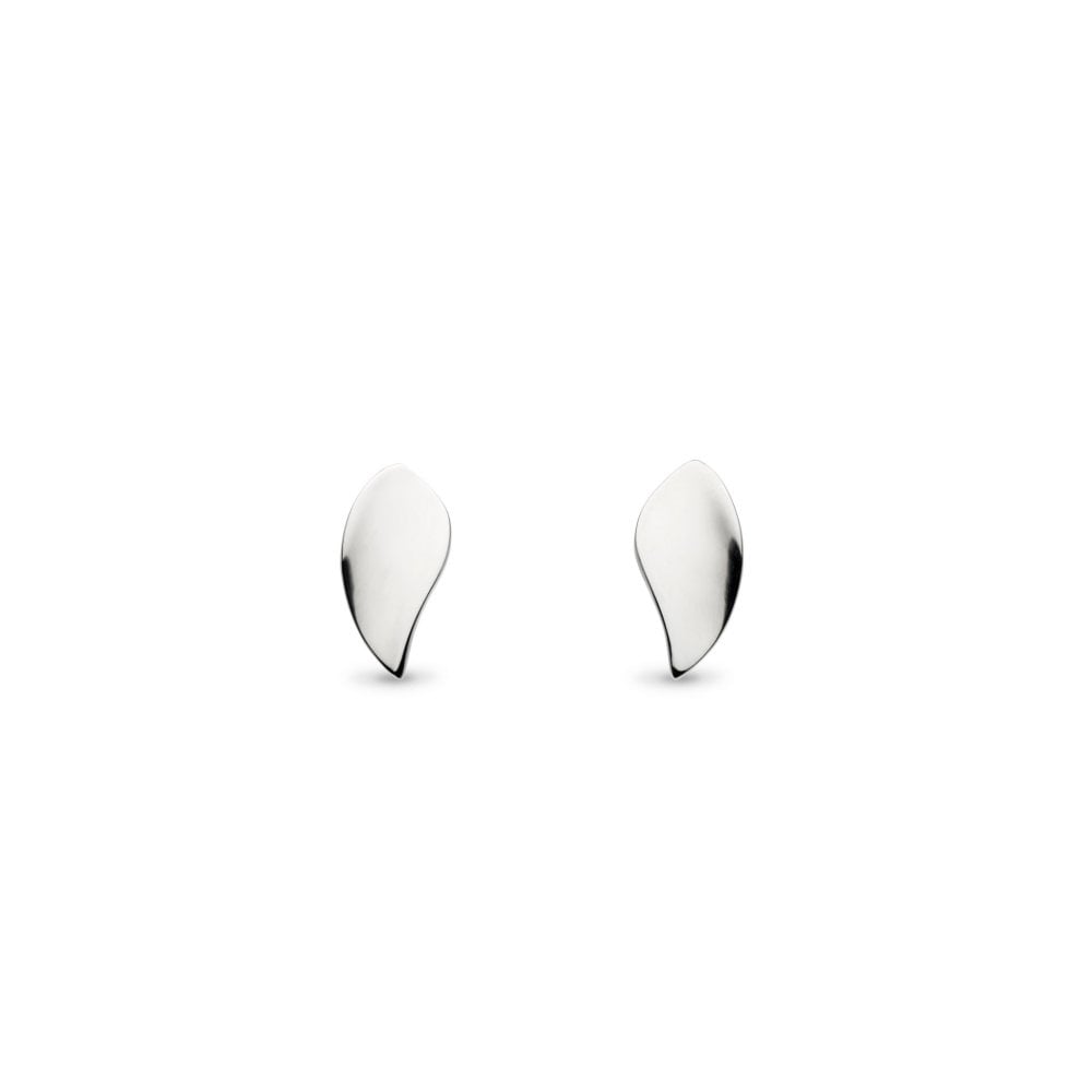 Silver Blossom Enchanted Leaf Stud Earrings