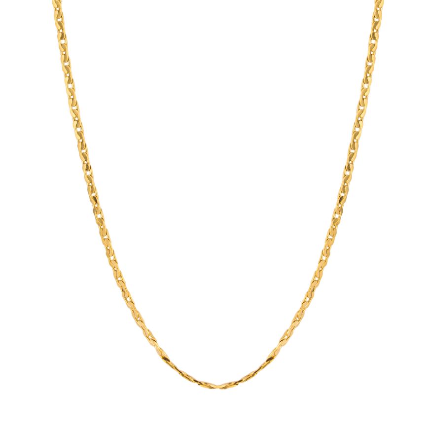 FB. Yellow gold plated stainless steel chain necklace