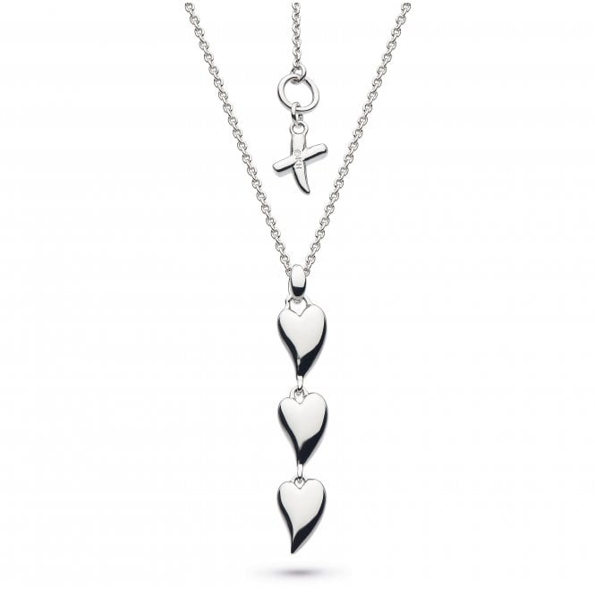 KH Silver Desire Kiss Triple Hearts Ncklce