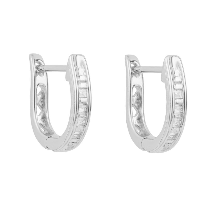 9ct white gold Diamond hoop earrings