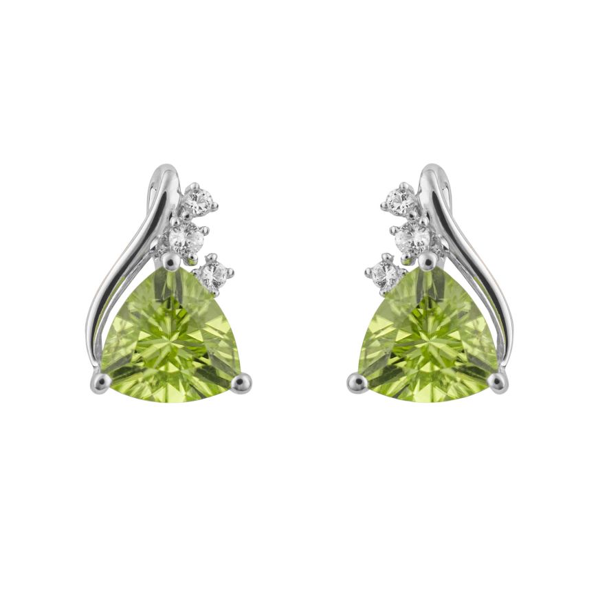 9ct Yellow Gold Trill Peri/wht topaz studs