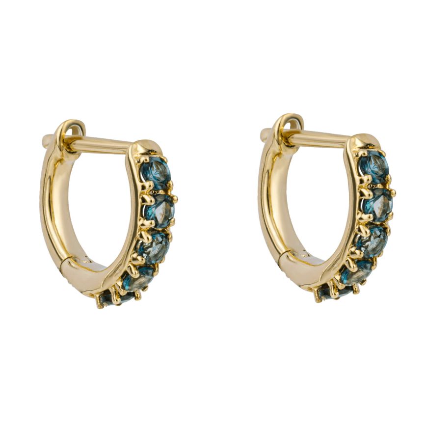 9ct yellow gold London Topaz hoops