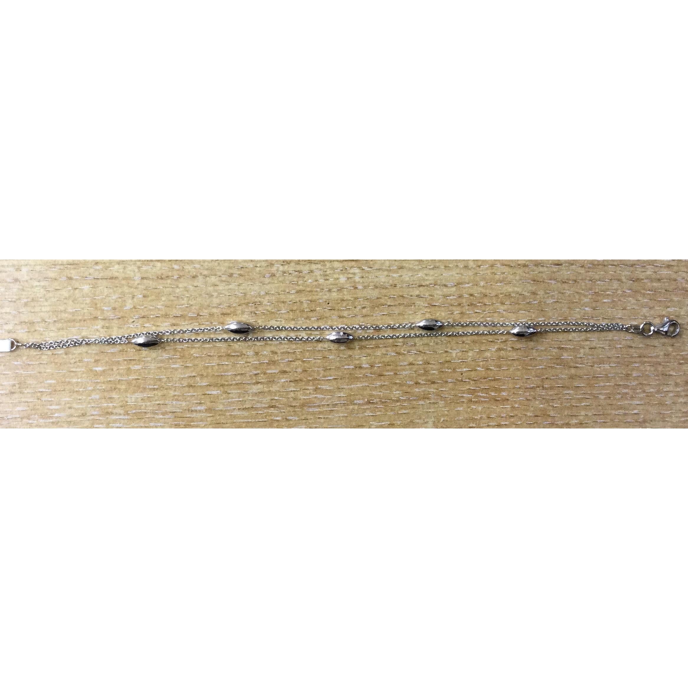 9ct White Gold polish 2 row warq blet
