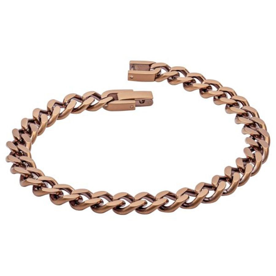 Fred Bennett 21.5cm Stainless Steel Coffee Spiga Bracelet