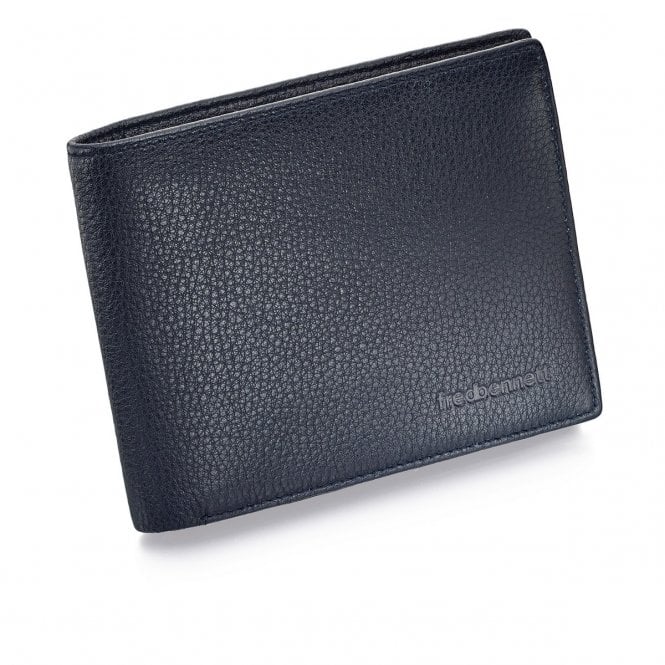 FB Blue leather wallet and gift box