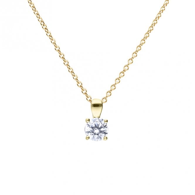 Gold Plated Silver 1.00ct Cubic Zirconia Solitaire Pendant