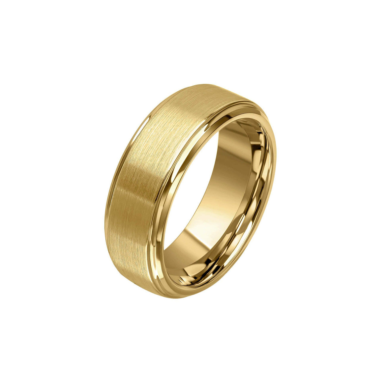 Brushed gold coated tungsten ring