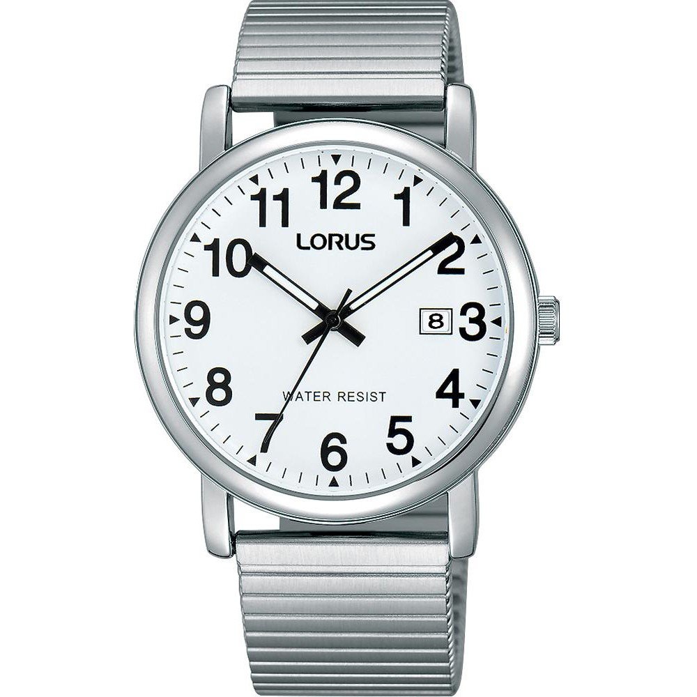 Gents stainless steel expanding bracelet watch