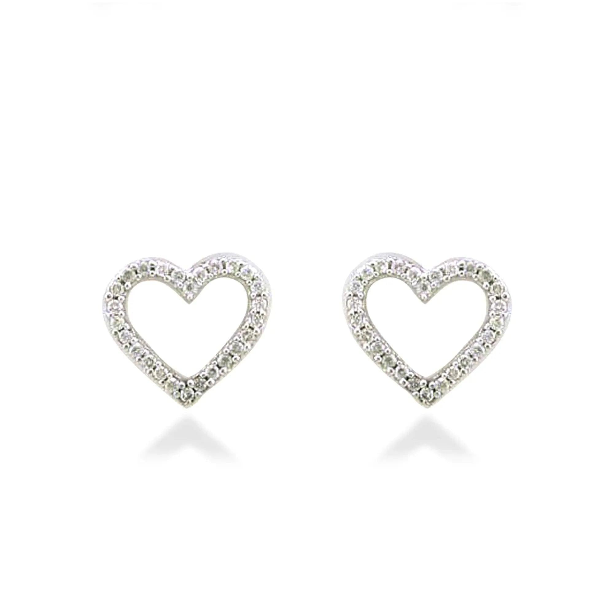18ct white gold Diamond heart shaped earrings