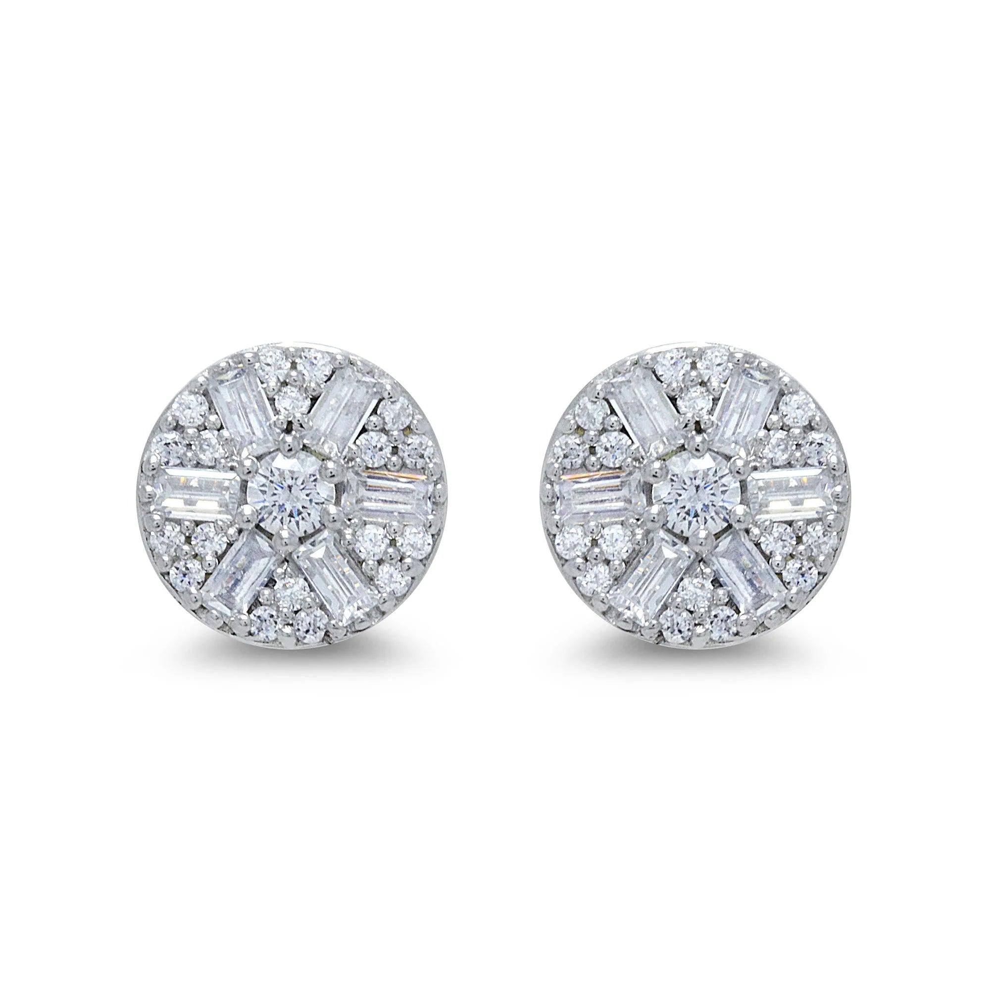 18ct white gold Diamond cluster earrings