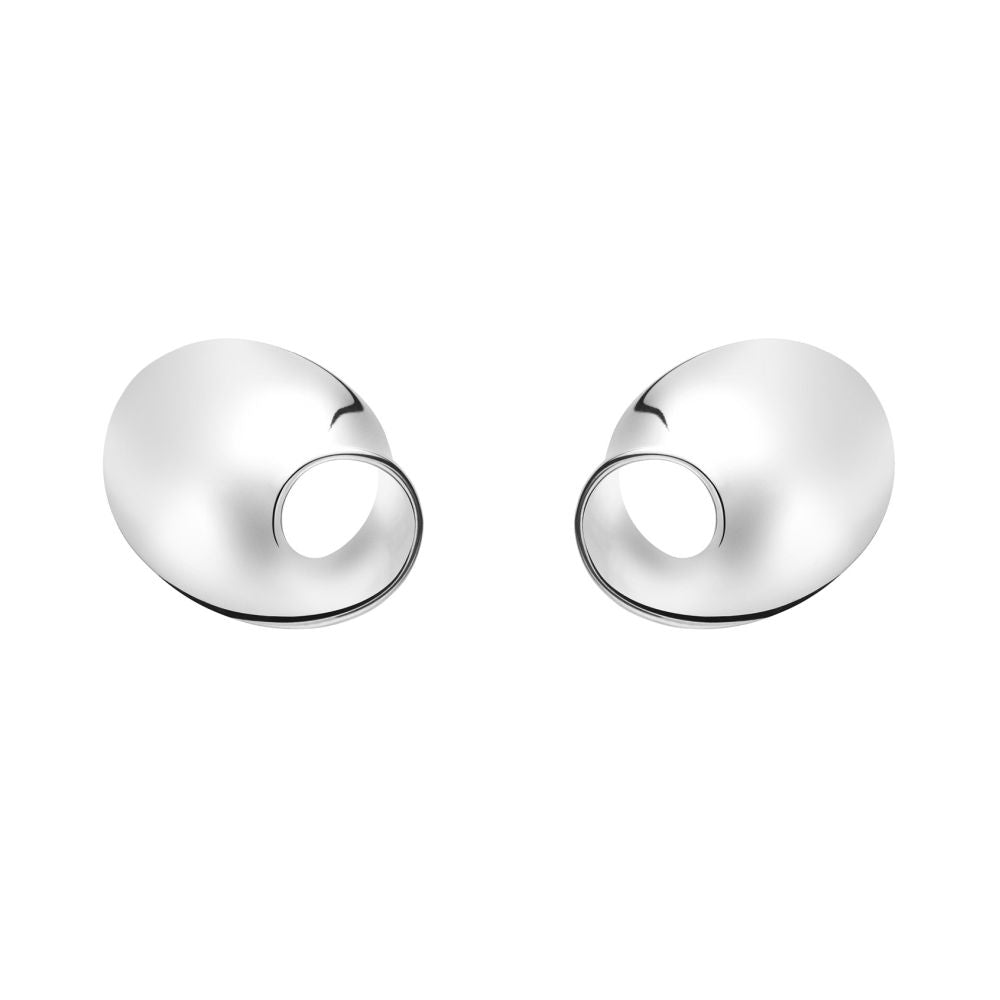 Silver Moebius Clip-On Earrings