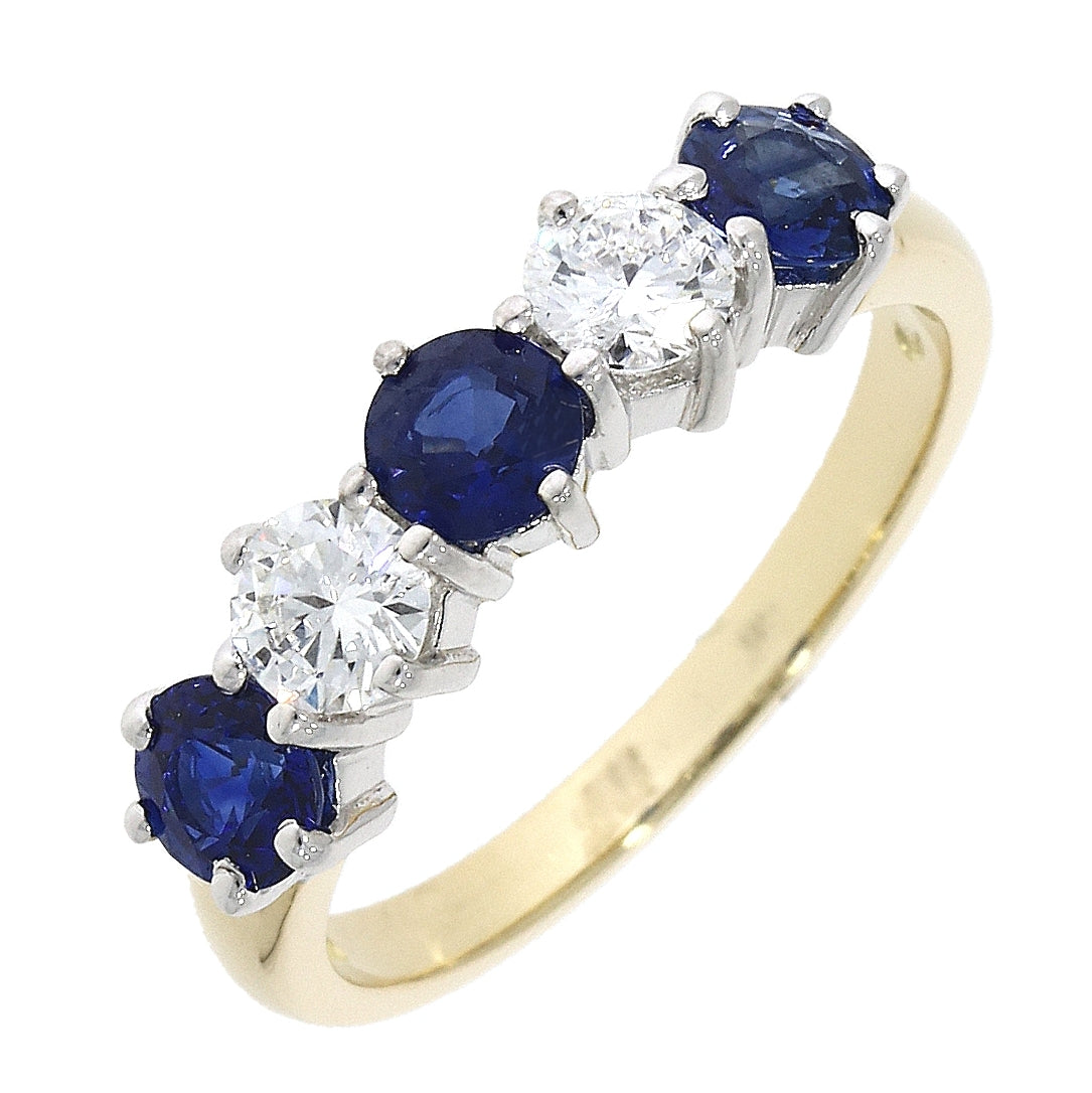 18ct Yellow gold Sapphire and Diamond ring