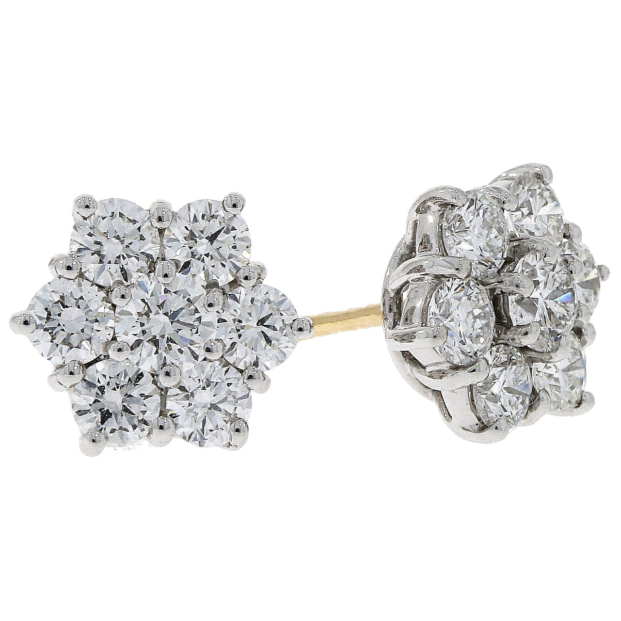 Diamond 1.25ct Daisy Cluster Earrings