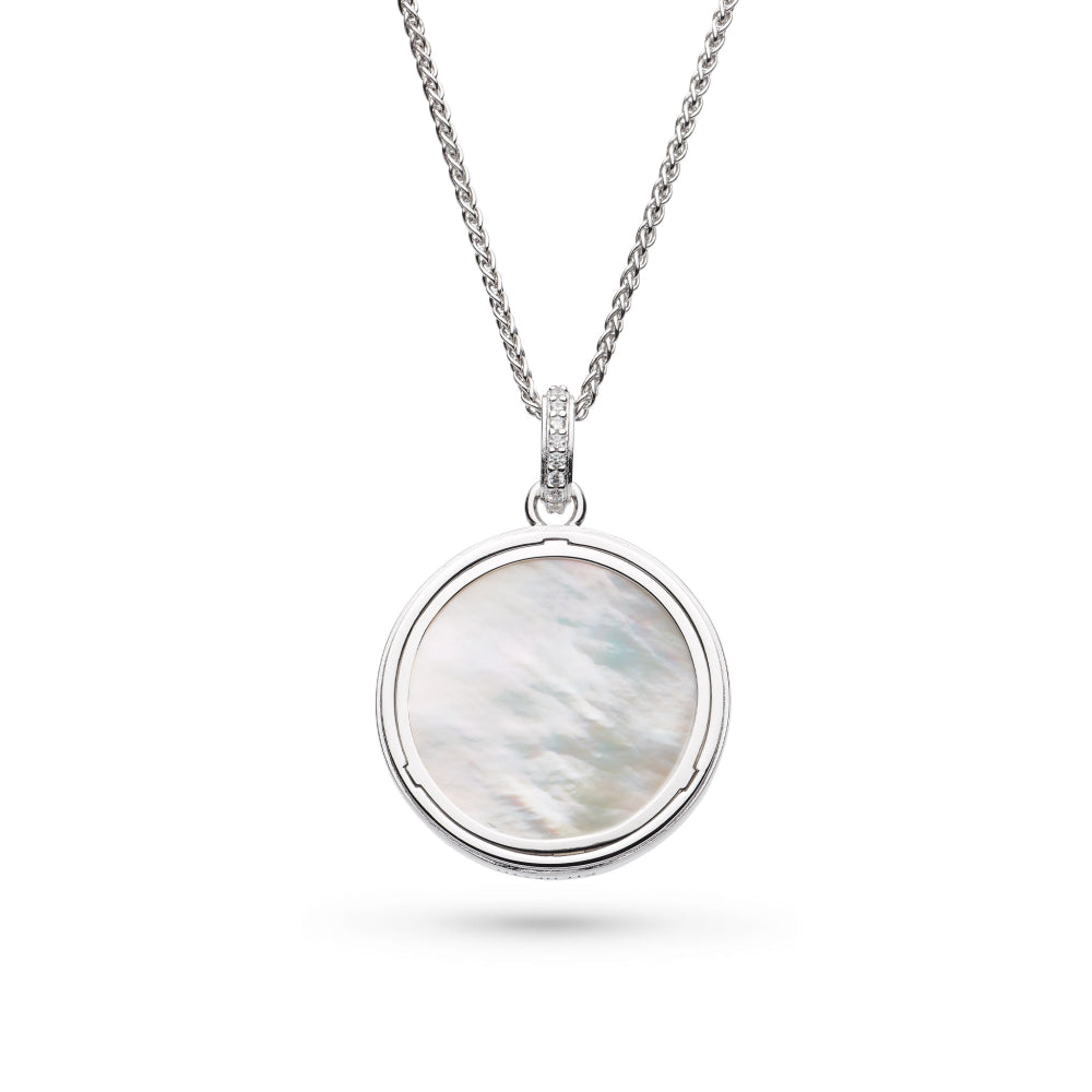 Silver Céleste Astoria Family Tree of Life Mother of Pearl Double Sided Necklace
