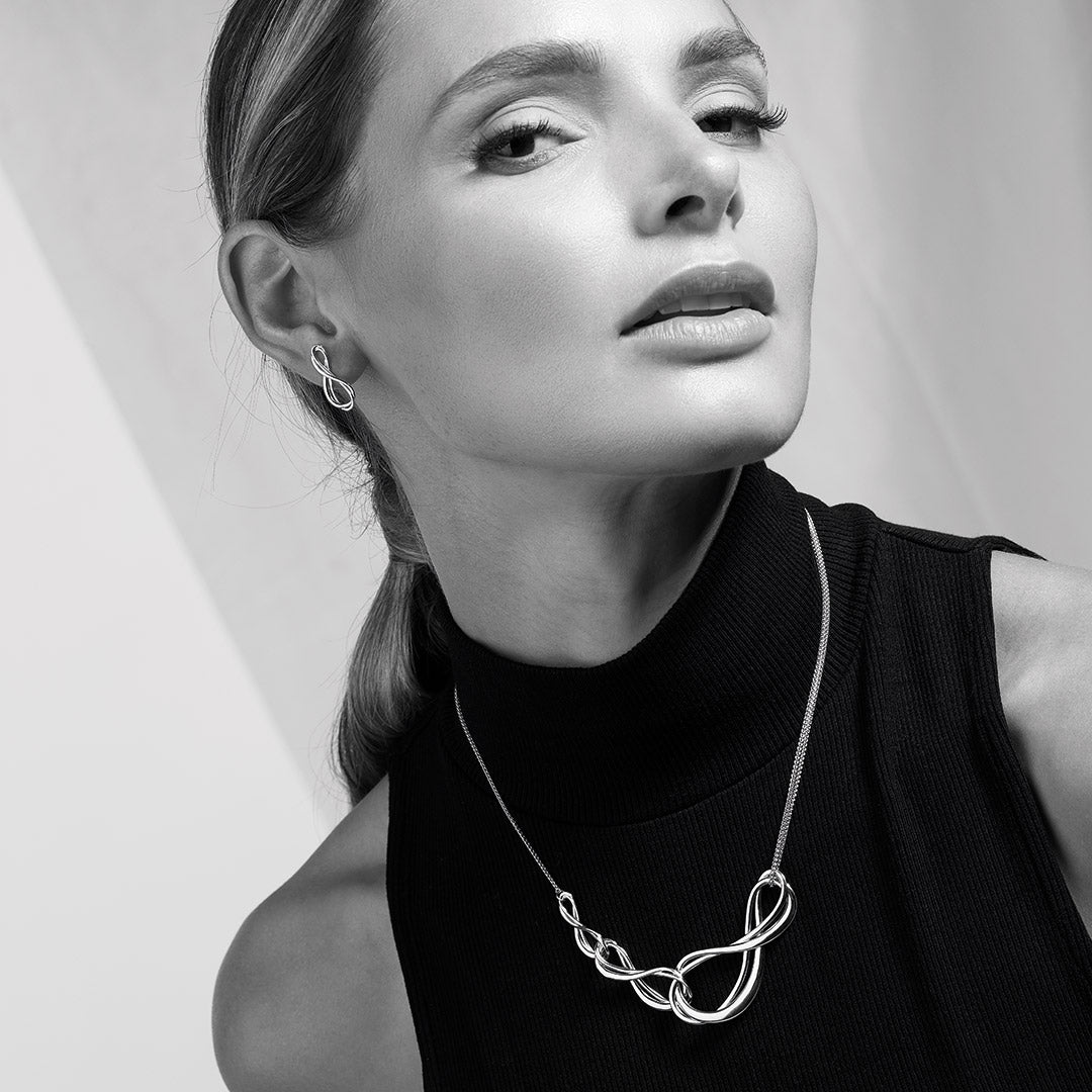 Silver Infinity Trio Grande Necklace