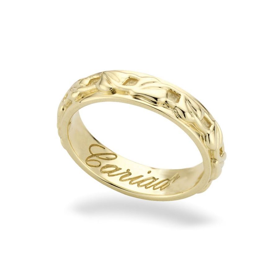 9ct Yellow Gold Tree of Life Cariad Wedding Ring