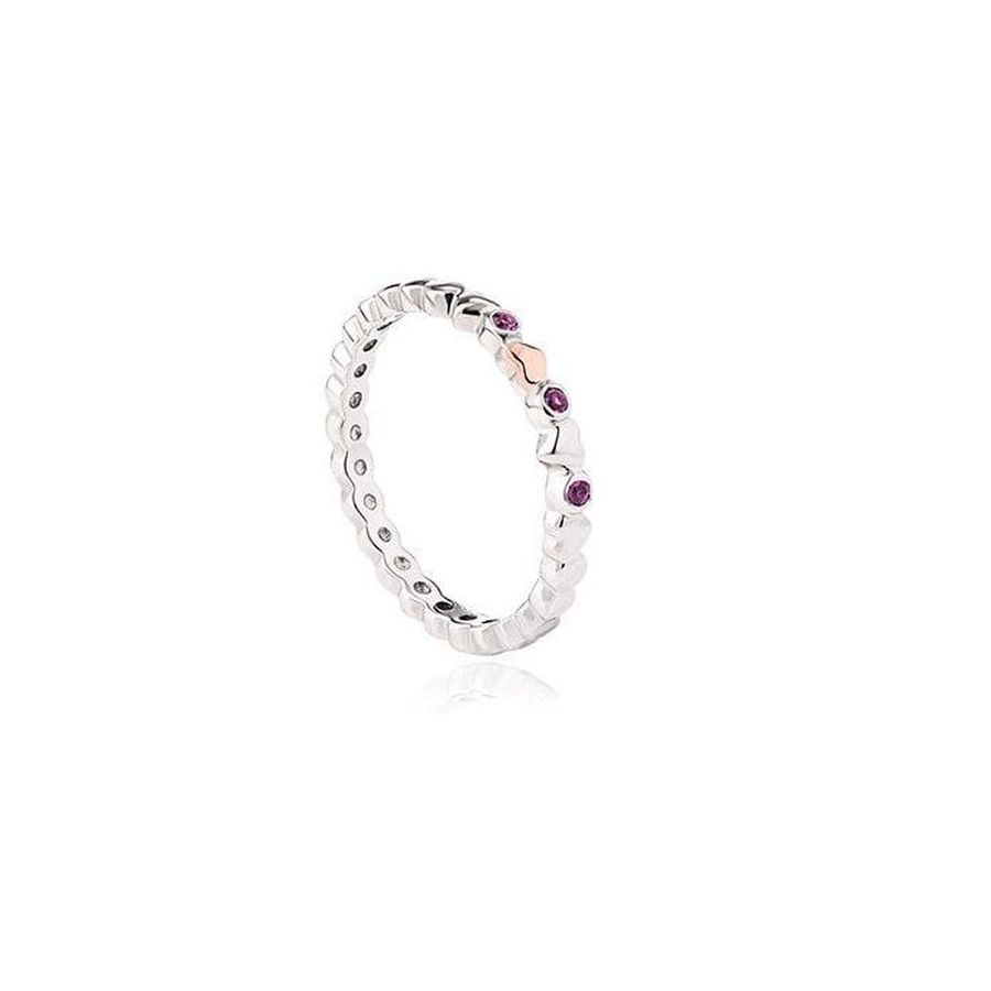 Silver and 9ct Rose Gold Affinity Heart Pink Sappire Set Ring