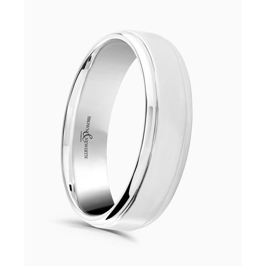 Platinum 3mm Flat Court Wedding Band