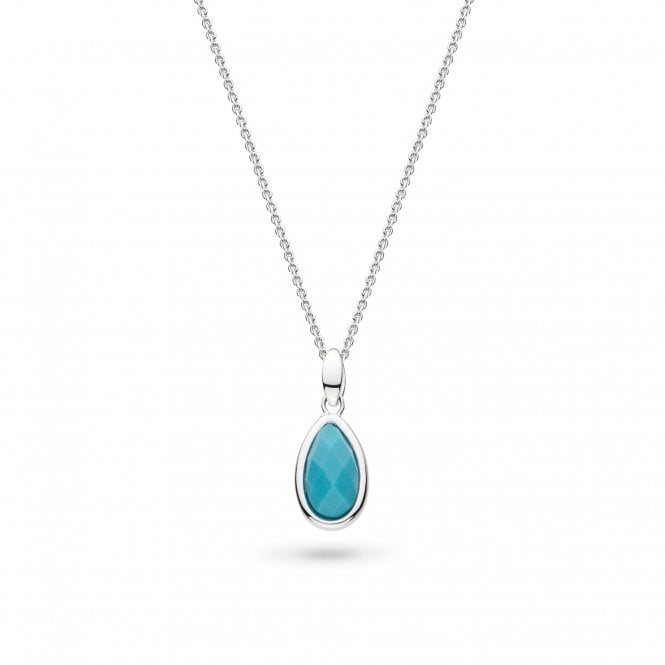 Silver Coast Pebble Azure Magnesite Set 18" Necklace