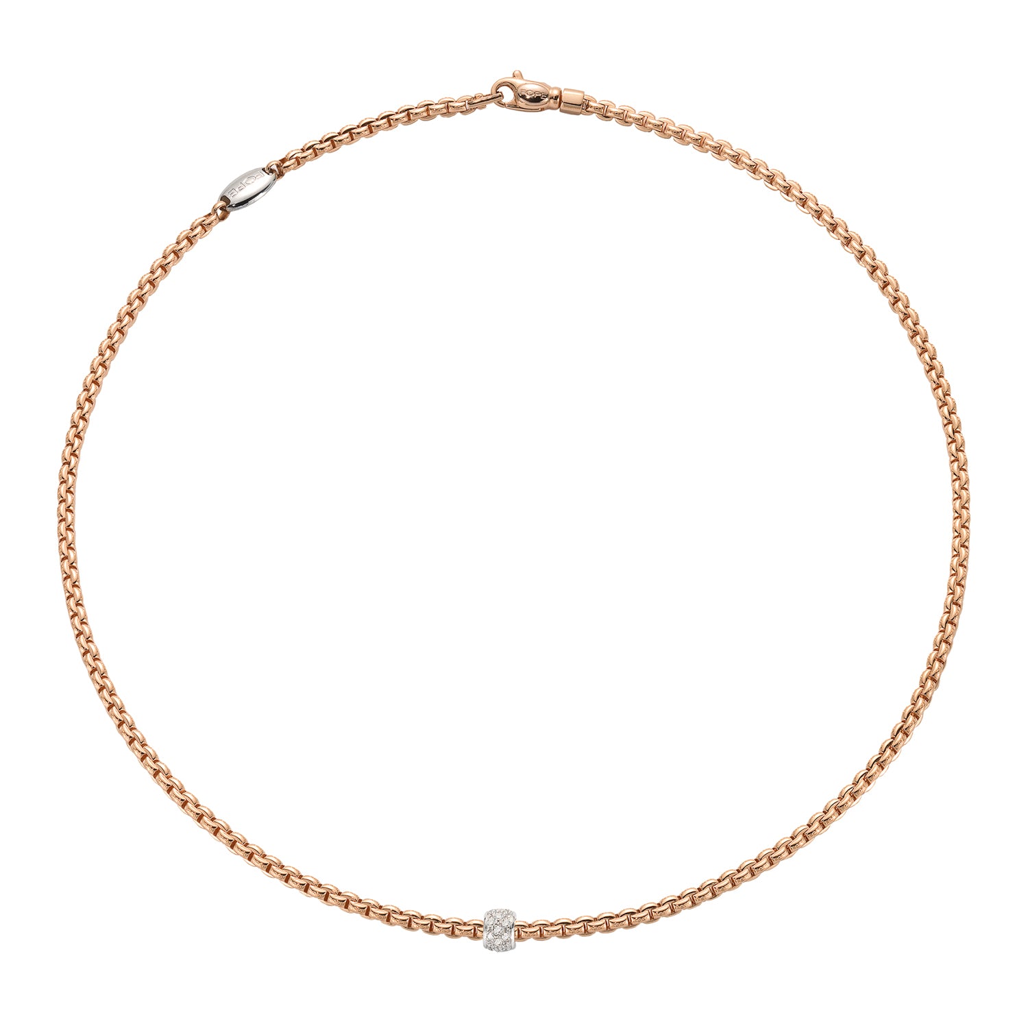 Eka Necklace Rse/Wht dia 0.19ct
