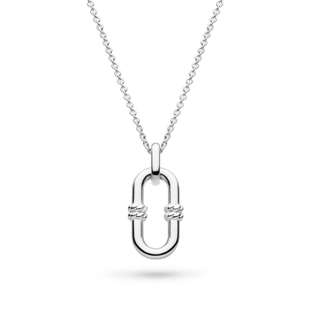 Silver Marina Rope Bar Link 18" Necklace