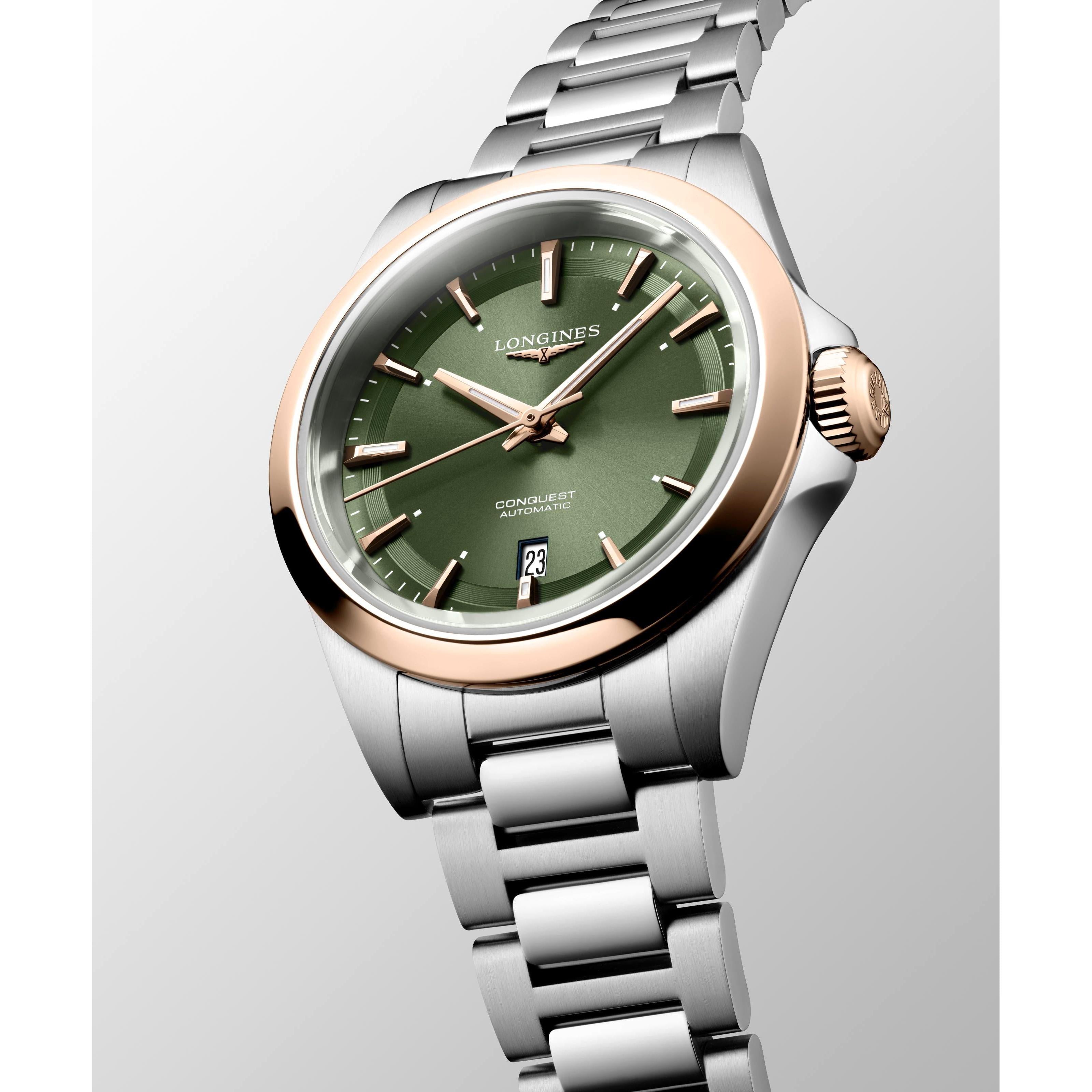 Conquest GRN dial RGold Bezel
