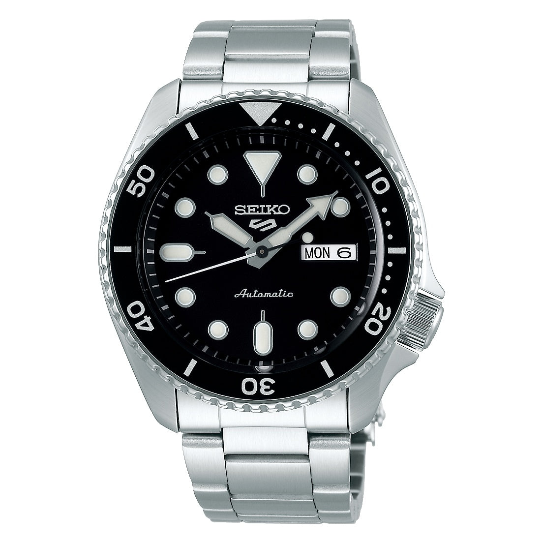 5 Sports. Black dial day-date. ss case/blet
