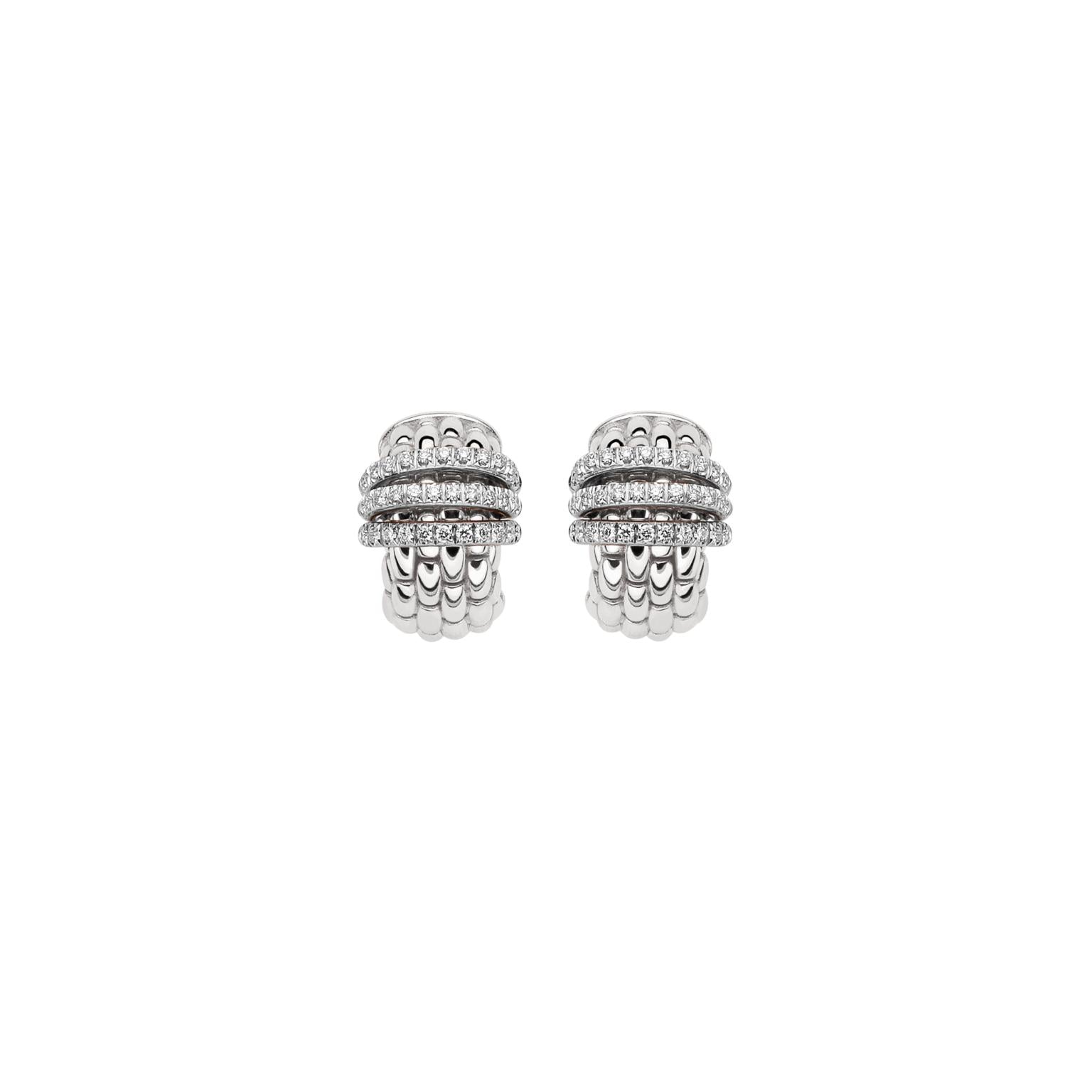 18ct White Gold Panorama Diamond Set Earrings