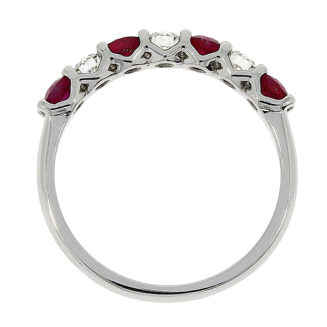 Platinum Ruby & Diamond Half Eternity Ring