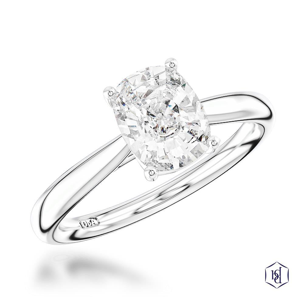 Classic Cushion Cushion Cut Platinum Solitaire Diamond